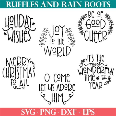 Free Round Christmas Ornament SVG Bundle - Ruffles and Rain Boots