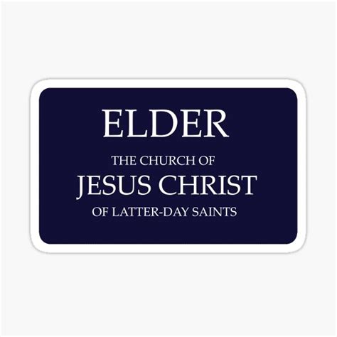 "Elder Missionary Name Tag" Sticker for Sale by Camorasaurus | Redbubble