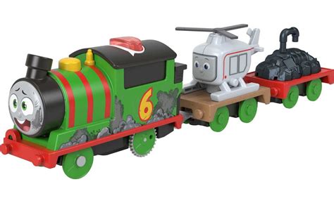 Buy Thomas & Friends Motorized Toy Train Talking Percy Engine with Phrases & Sounds Plus Harold ...