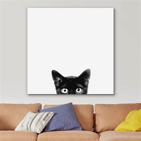 Black Cat Drawing - Ink Illustration - Black White Wall Decor - Kids Room Art - Nursery Art ...