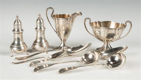 Group of Sterling Silver Table Articles and Various Flatware | Cottone Auctions