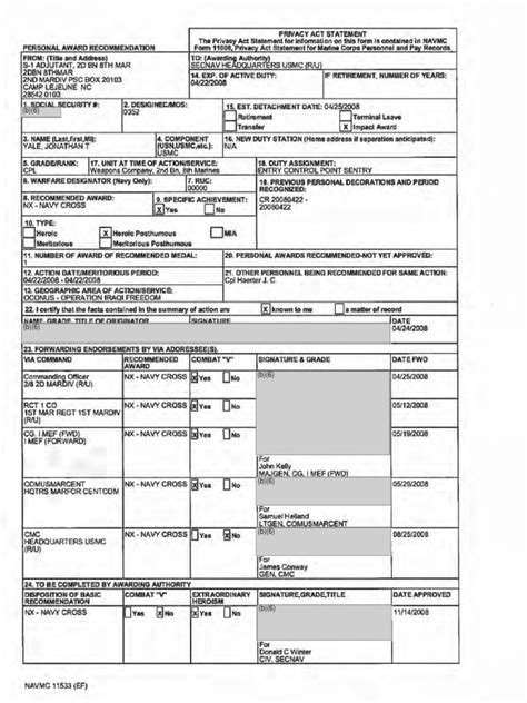 Yale 11533 W-Stmnts (16pgs) (FNL) 18-10616acompr | PDF | United States Marine Corps | Corporal