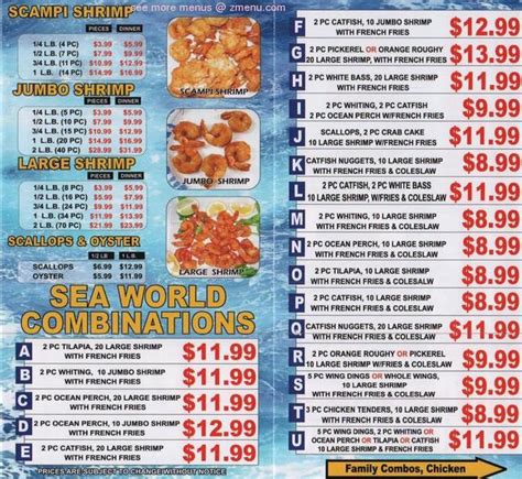 Online Menu of Sea World Fish Market Restaurant, Detroit, Michigan, 48205 - Zmenu