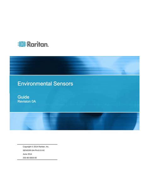 (PDF) Environmental Sensorssupport.raritan.com/PX2/other-support-files/SENSOR-0A...Raritan ...