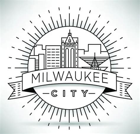 Milwaukee Wisconsin city skyline silhouette — Stock Vector ...