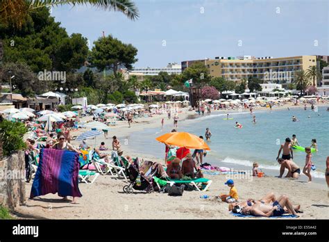 Beach at Es Canar in Ibiza Stock Photo - Alamy