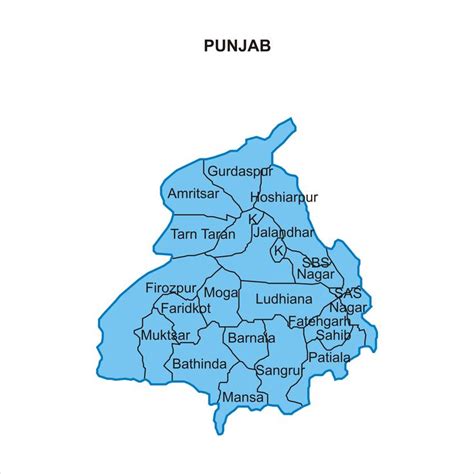 Punjab map graphic - Vector | Map, India map, Graphic