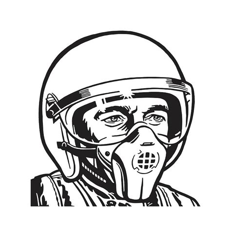 Jet Pilot Wearing a Helmet and Mask Drawing by CSA Images - Fine Art America