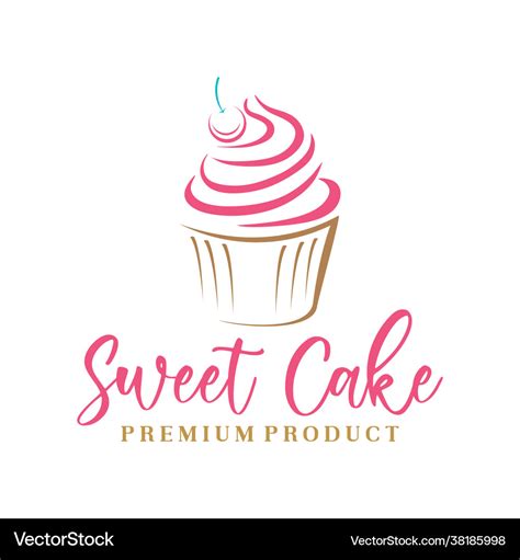 Sweet cake logo cake shop logo design Royalty Free Vector