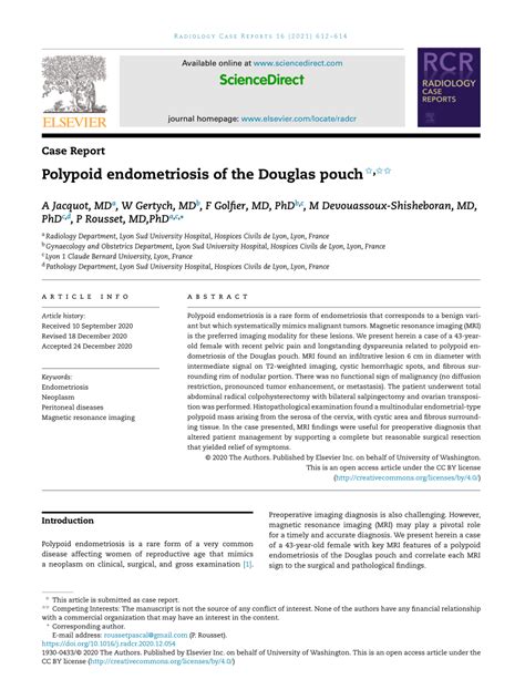 (PDF) Polypoid endometriosis of the Douglas pouch