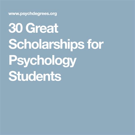 30 Great Scholarships for Psychology Students | Psychology student, Scholarships, Graduate ...