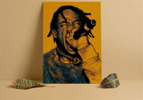 Travis Scott - Travis Scott - Singer - Music - Lyric Art - Wall Art #4 – Poster | Canvas Wall ...