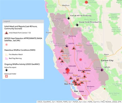 California Fire Map: Getty Fire, Kincade Fire, Calabasas Fire, Brentwood Fire Updates as Strong ...