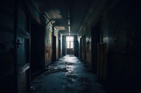 Premium AI Image | Creepy hallway with flickering lights and strange ...