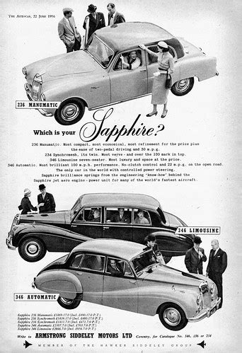 1956 Armstrong Siddeley Sapphires | Note the front-opening (… | Flickr