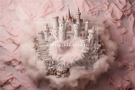 Pink Princess Castle 5 Digital Backdrop by Zoe Walker - Graceland Designs