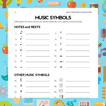 Music Symbols Worksheet