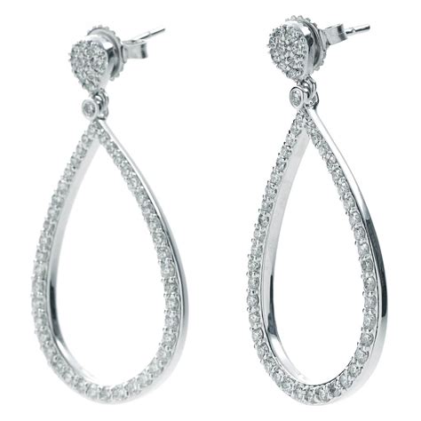 Large Open Pear Shape Drop Earrings | New York Jewelers Chicago