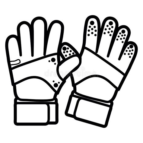 Cartoon Goalkeeper Gloves stock illustration. Illustration of outline ...