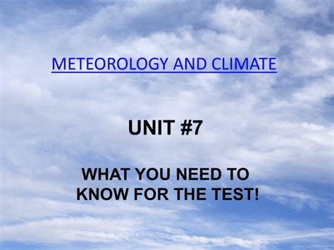 Meteorology & Climate