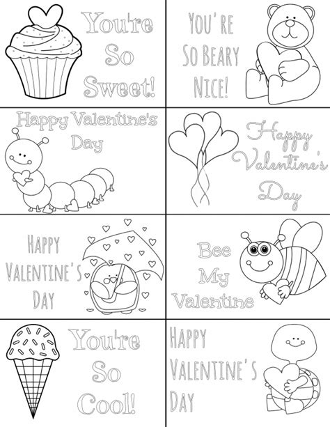 Valentine's Day Cards Printable For Students