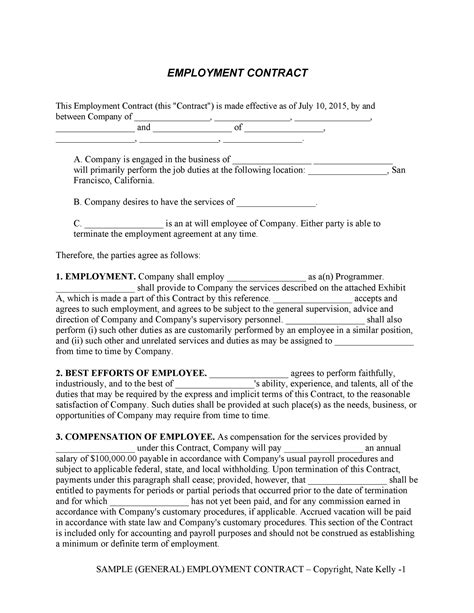 50 Ready-to-use Employment Contracts (Samples & Templates) ᐅ