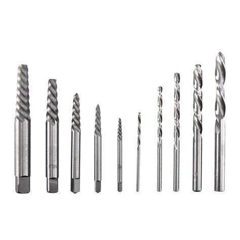 Screw Extractor and Left-Hand Drill Bit Combo Set, 10 Piece