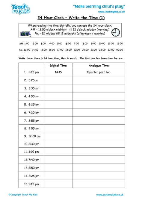 24 Hour Clock Converter Printable ~ Convert-12-to-24-Hour-Clock-Worksheets | Worksheets Free ...