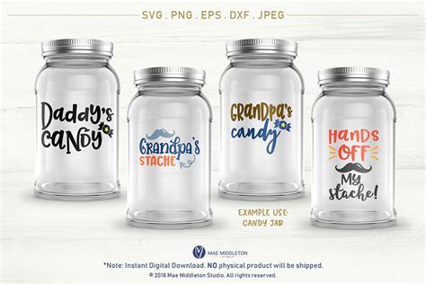 Mason Jar Designs, Decals, printable labels Bundle! By Mae Middleton ...