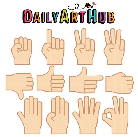 Hand Gestures Clip Art Set – Daily Art Hub – Free Clip Art Everyday