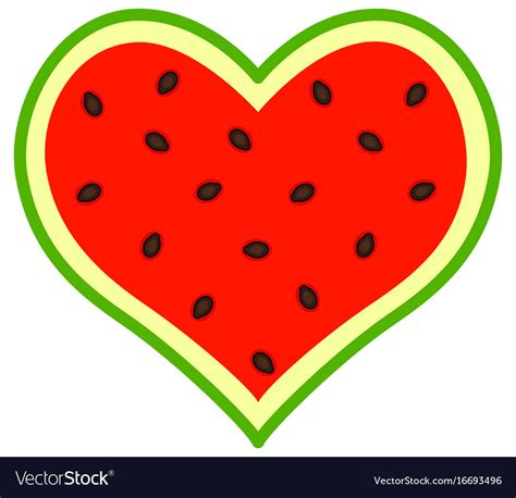 Abstract watermelon heart Royalty Free Vector Image