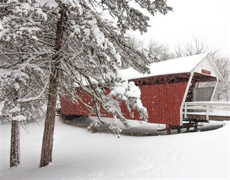 It's one of the six remaining covered bridges of Madison County and is located in the Winterset ...