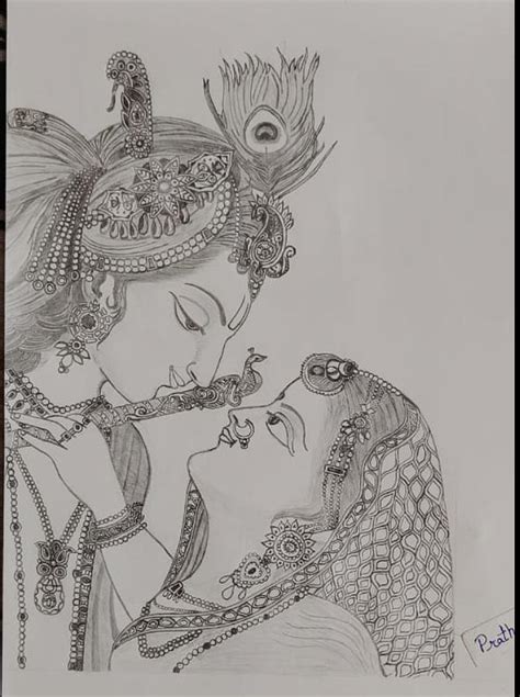 Radha Krishna Drawing