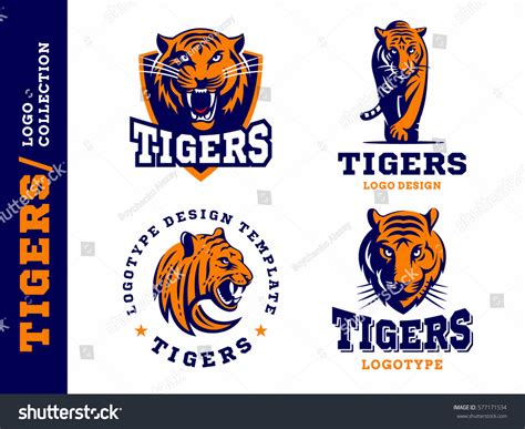 Tigers Logo Icon Illustration Collection On Stock Vector (Royalty Free ...