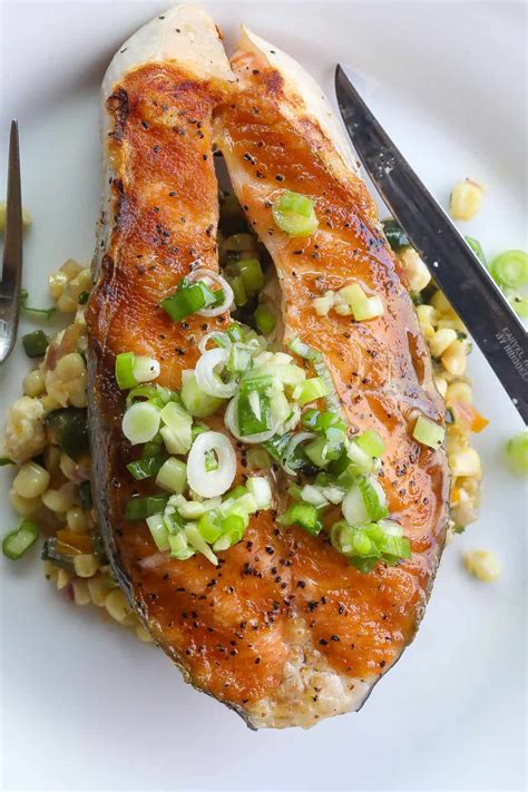 "together" grilled salmon steak - Food Fidelity