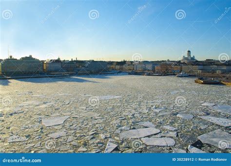 Sunset Landscape with the Ice Drift in Helsinki Stock Photo - Image of landmark, drift: 30228912