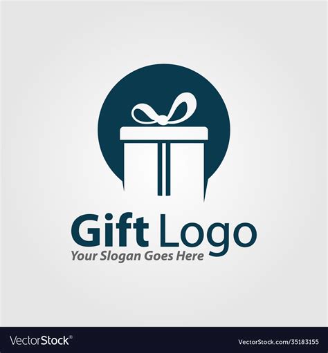 Gift logo icon emblem shop logo design Royalty Free Vector