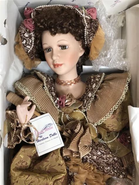 31” HEIRLOOM DOLLS Duck House Beautiful Porcelain Doll Victorian Lady Brunette $45.00 - PicClick