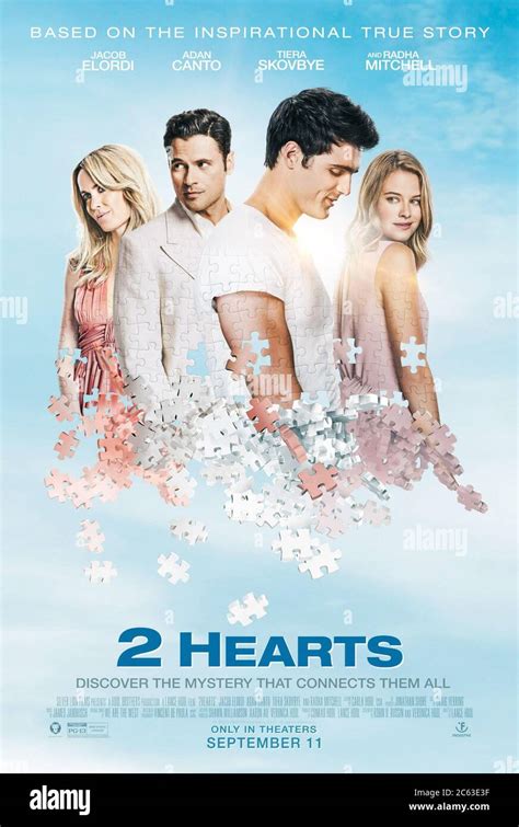 2 HEARTS, (aka TWO HEARTS), US poster, from left: Radha Mitchell, Adan Canto, Jacob Elordi ...