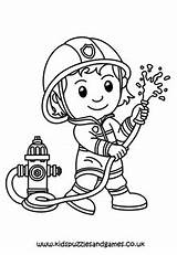 Fireman Coloring Firefighter Pages Printable Clipart Fire Color Boy  sketch template