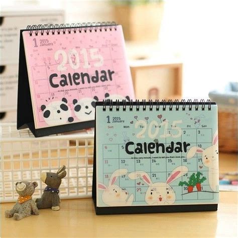 "Panda Rabbit" 1pc 2015 Cute Desk Calendar Scheduler Planner Table Agenda Memo | Desk calendars ...