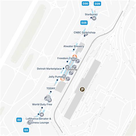 Detroit Metropolitian Airport DTW McNamara Terminal Map