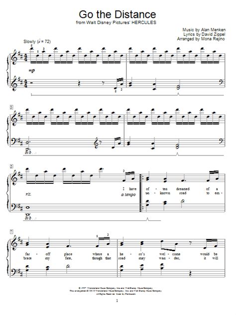 Go The Distance | Sheet Music Direct