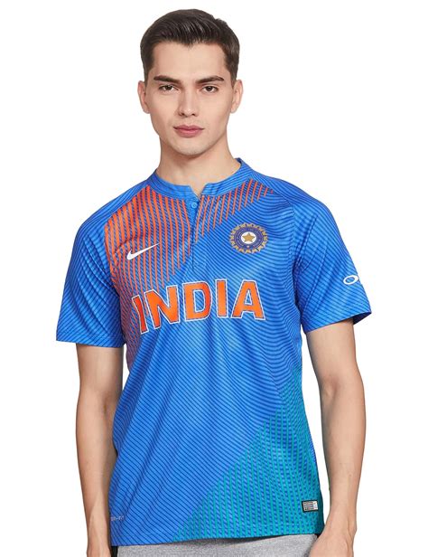 Nike EM India SS Replica T20 Round Neck Short Sleeve Jersey, Men's XX-Large (Blue/Orange ...