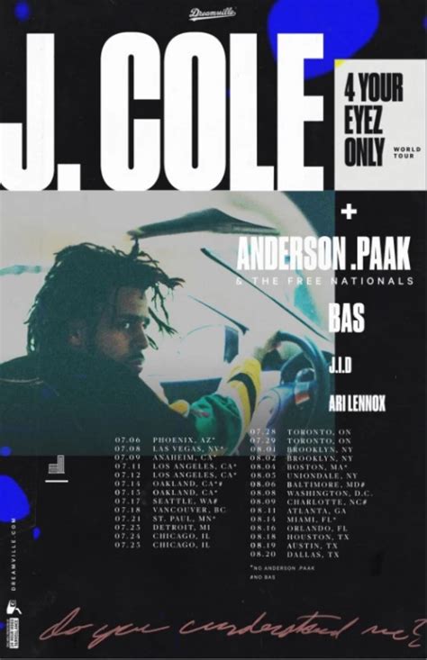 J. Cole Shares New Dates for 4 Your Eyez Only Tour Featuring Anderson .Paak, Bas and More - XXL