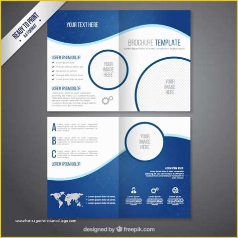 School Brochure Template Free Download Of Brochure Template In Blue tones Vector ...