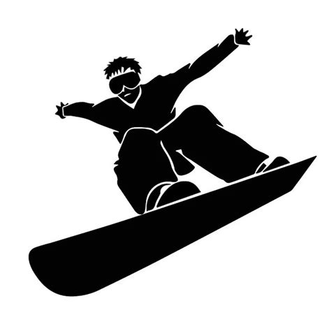 14*13CM SNOWBOARDING Snowboard Sports Car Stickers Reflective Car Stickers Decals Black Silver ...