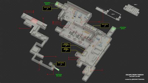 Factory 3D map with tunnels and catwalks 7680x4320 - 12.11 update (repost: fixed drop label) : r ...