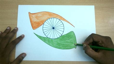 How to draw Republic Day colorful poster, Creative drawing Indian Flag