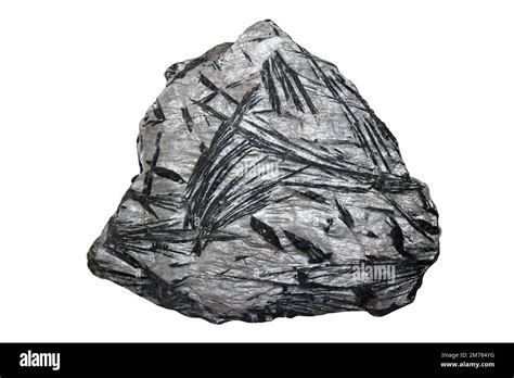 Hornblende Crystals In Gneiss Schist Stock Photo - Alamy